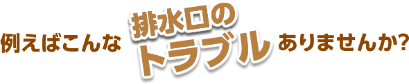 例えばこんな排水口のトラブルありませんか？