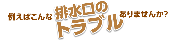 例えばこんな排水口のトラブルありませんか？